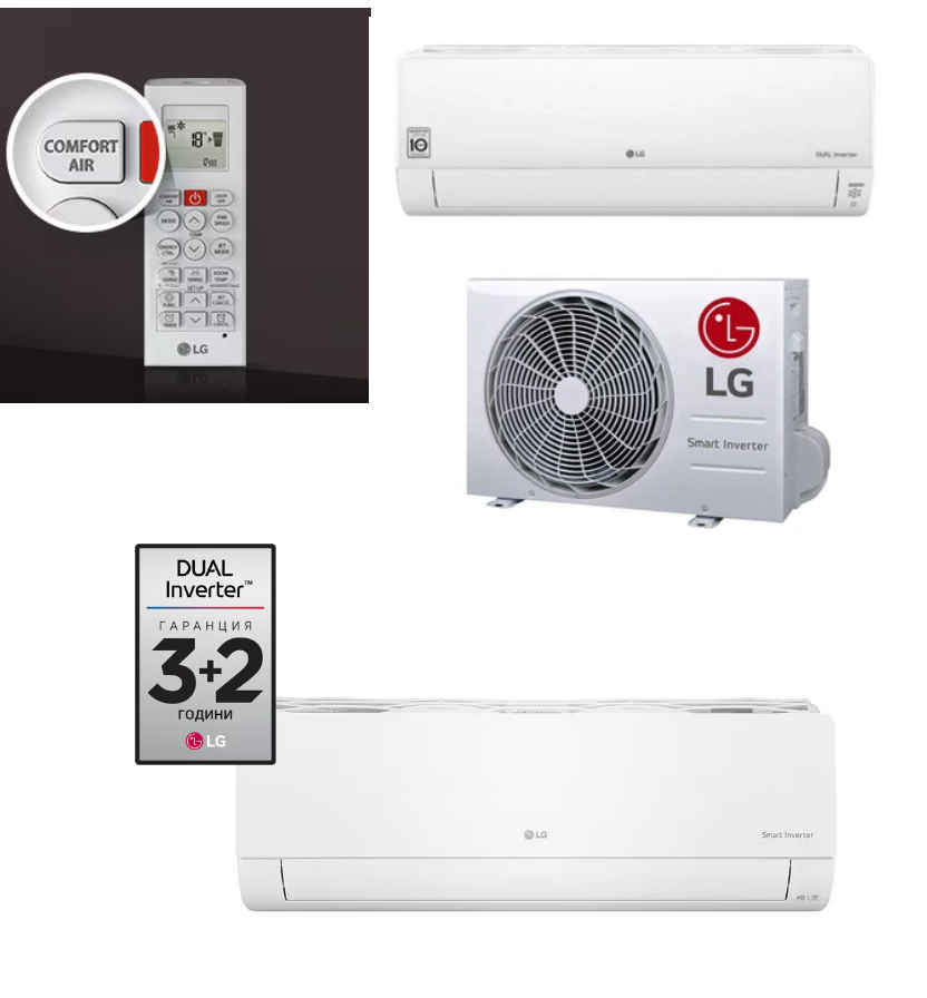 LG -Standard WIN, Wi-Fi (R32) DUAL Inverter, А++/А+, 3,5kw(12 Btu/h) - Image 2